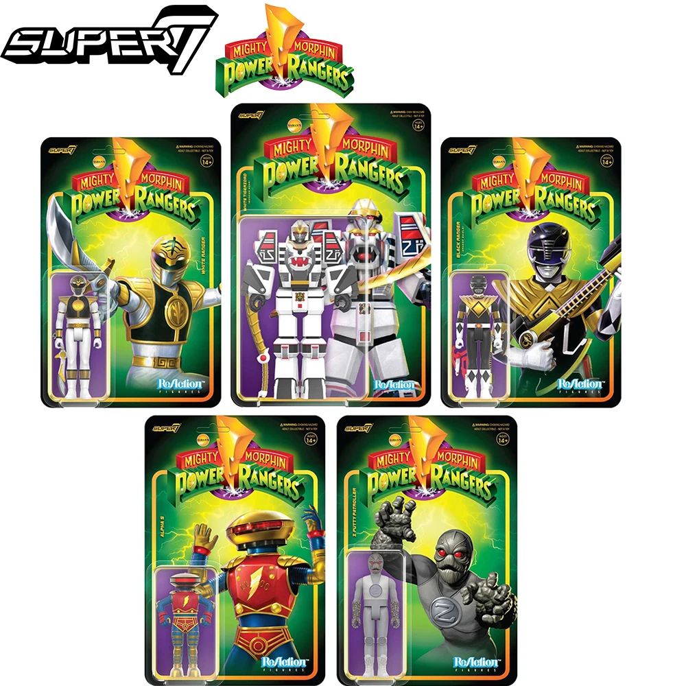 In Stock Original Super7 Mighty Morphin Power Rangers Reaction Figure Wave 4 White Tigerzord White Ranger Z Putty Alpha S