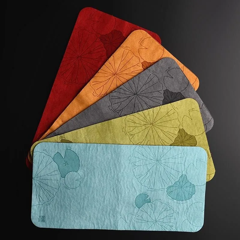 Suede Water Absorbing Dry Tea Mat Waterproof Table Mat Thickened Tea Cup Mat Dry Tea Table Tea Ceremony Accessories Tea MatZJ163