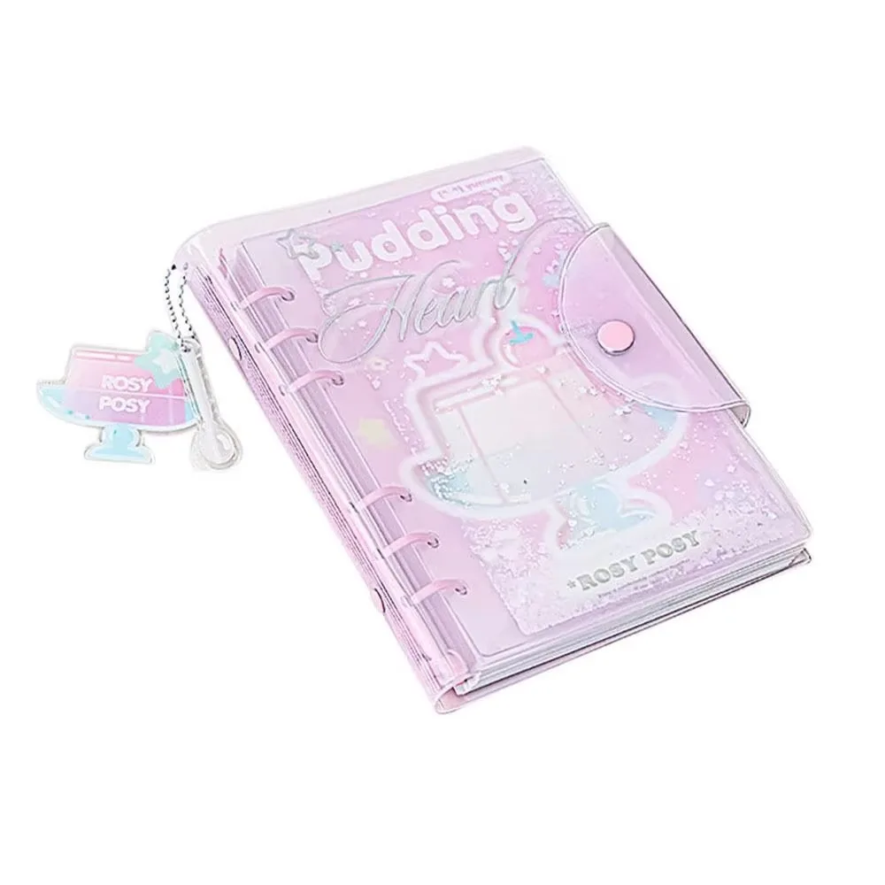 Creative Portable 6 Binder Ring Notebook Exquisite Frosty Series Diary Book Button Design PVC Notebook Daily Planning