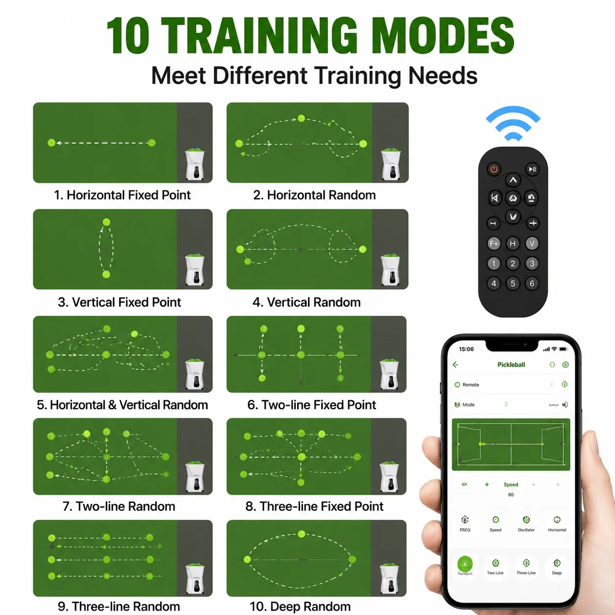 APP Remote Control Pickleball Ball Machine Portable Automatic Serving Launcher for Beginner Training