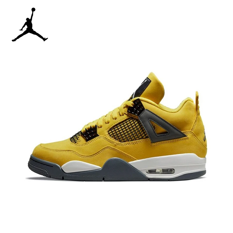 Original Air Jordan 4 Comfortable Retro Basketball Shoes Men\'s White and Black and Red CT8527-700