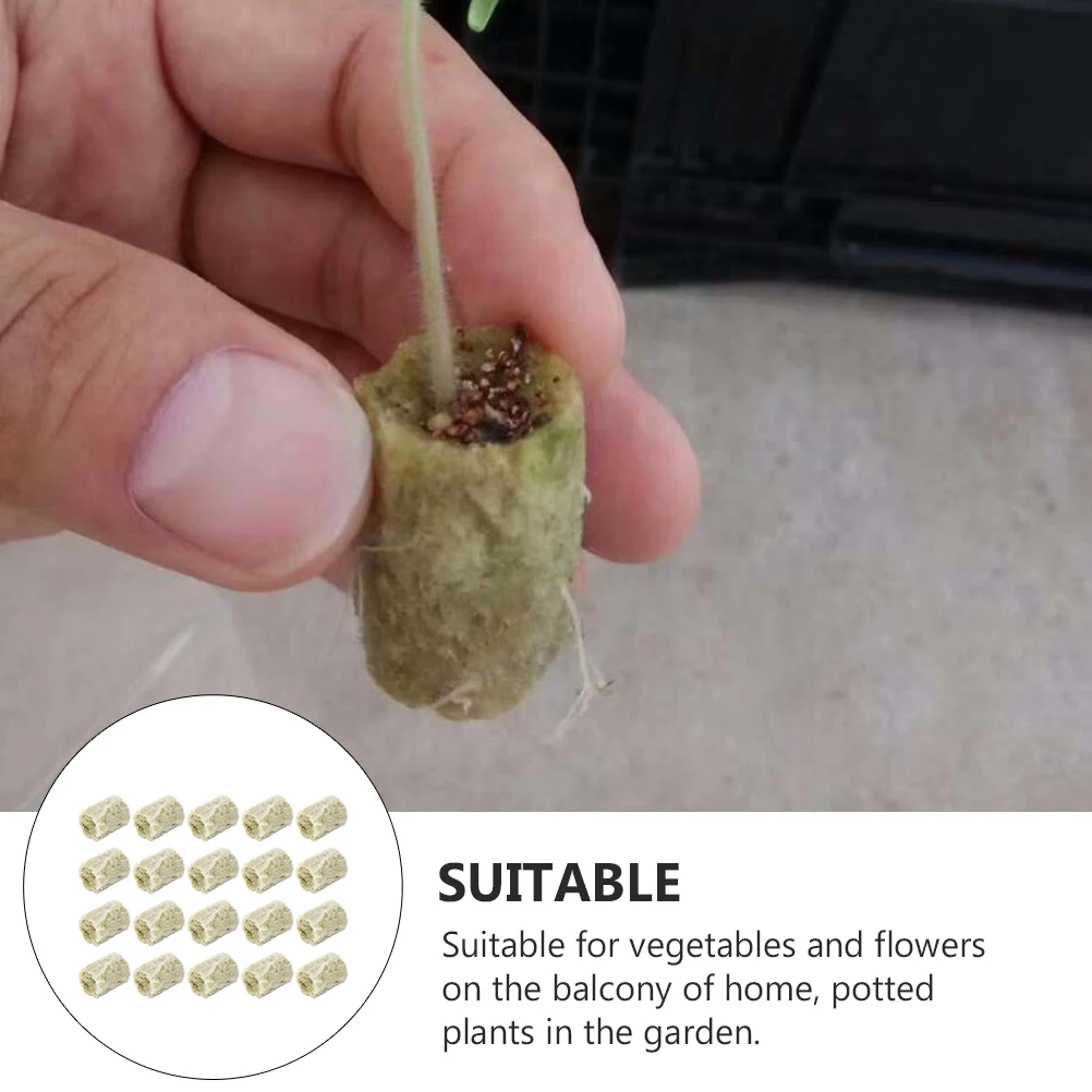 

40pcs Plug Hydroponic Wool Starter Cubes For Soilless Cultivation Transplanting Plugs Gardening Supplies Grow Medium