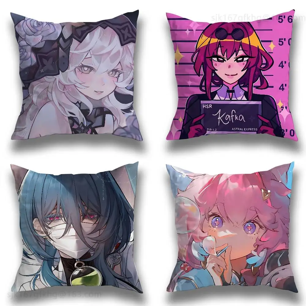 

Game Honkai Star Rail Pillow Case Sofa Living Room Bedroom Headboard Backrest Cushion Square Cushion Nap Time