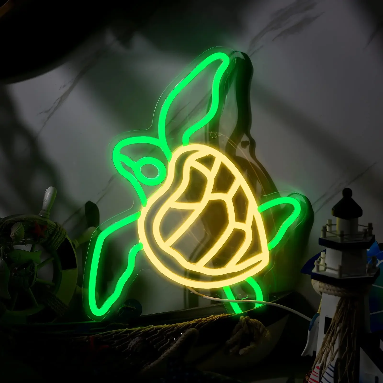 Turtle Neon Sign,Sea Animal LED Neon Light,Wall Decor for Kids Bedroom Boys Room Playroom