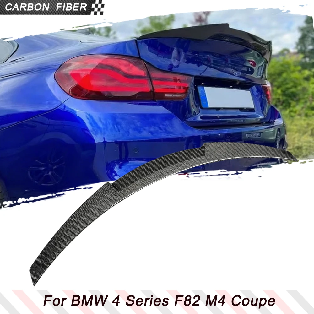 

Carbon Fiber Car Trunk Spoiler for BMW 4 Series F82 M4 Coupe 2014-2020 Rear Trunk Spoiler Boot Highkick Wing Lip Forged Carbon