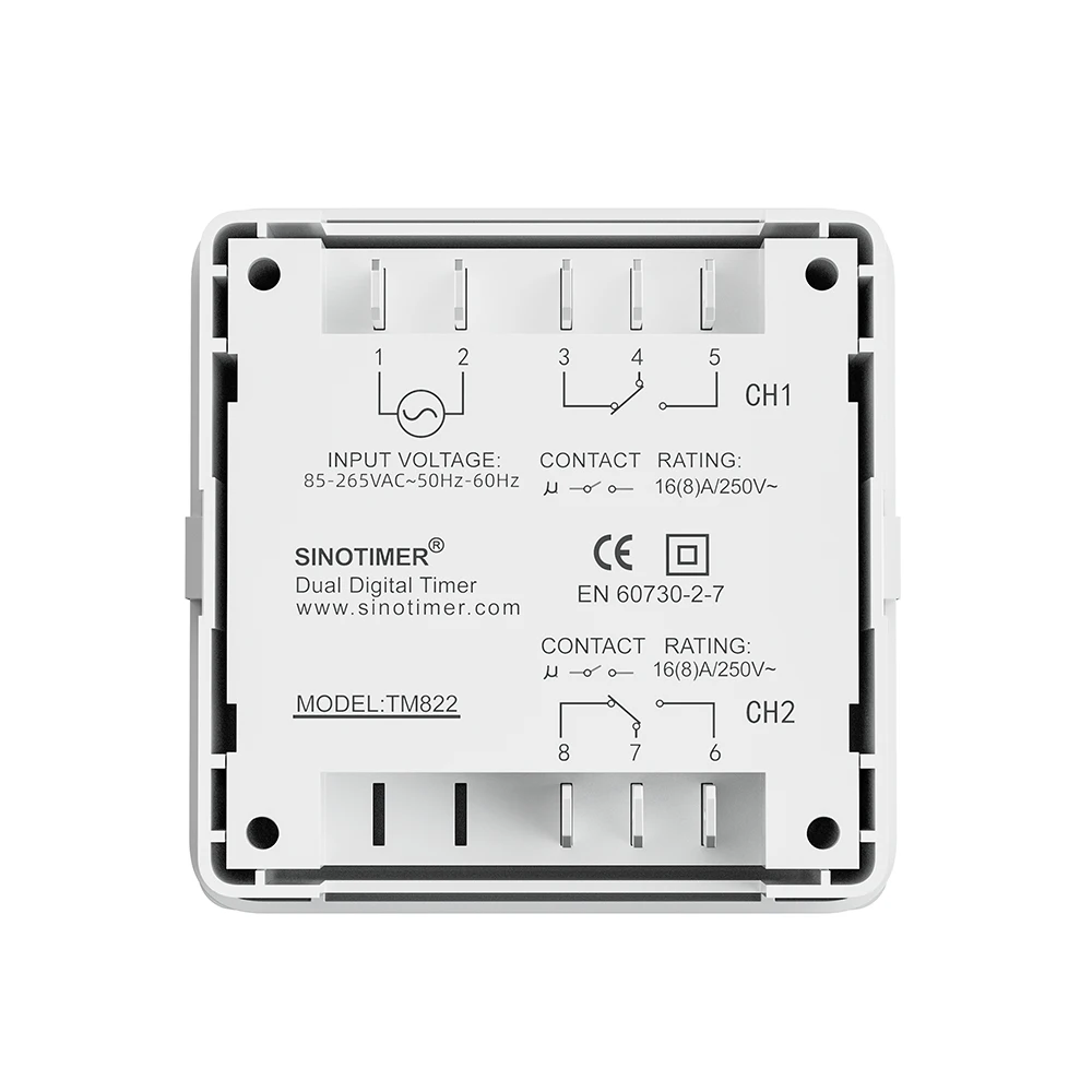 Two Groups Output Separate Control 7 Days Weekly Programmable 2 Channels Timer Switch Time Min. 1 Second Interval Clock