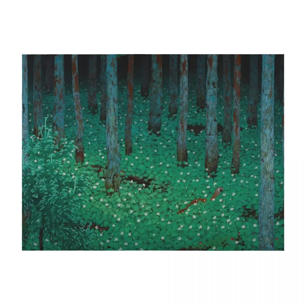 

Mori Forest Dark Green Landscape Vintage Japanese Throw Blanket Sofa Blankets For Sofas Loose Blankets