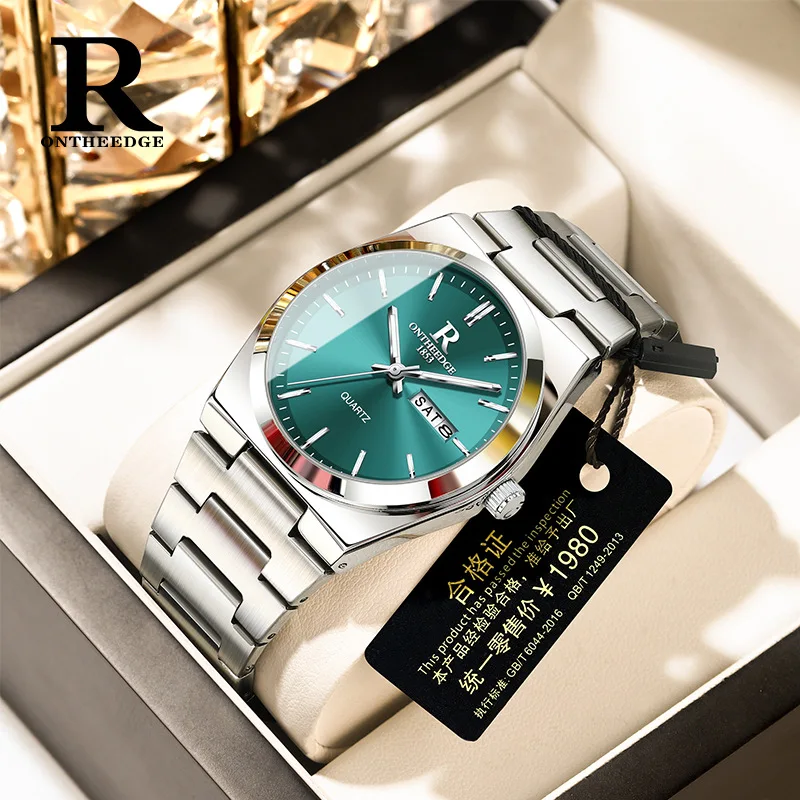 ساعة Ruizhiyuan Swiss Brand 2025 الجديدة للرجال - رفيعة للغاية 3ATM مقاومة للماء ومضيئة كوارتز عصرية للاستخدام اليومي والأعمال