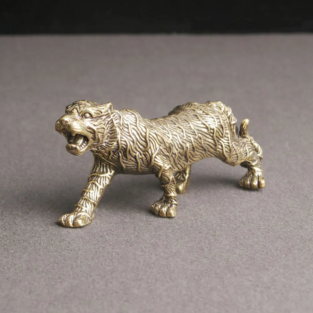 

Brass Retro Decor Indoor Desktop Animal Craft Vintage Tiger Exquisite Tiger Decor Statue nament ExquisiteVintage
