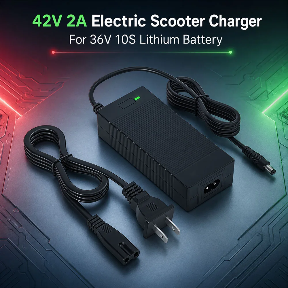 42V 2A Electric Scooter Charger for 36V Li-ion Battery GXL V2 Apex XR Ultra Round DC Plug Replacement Power Adapter