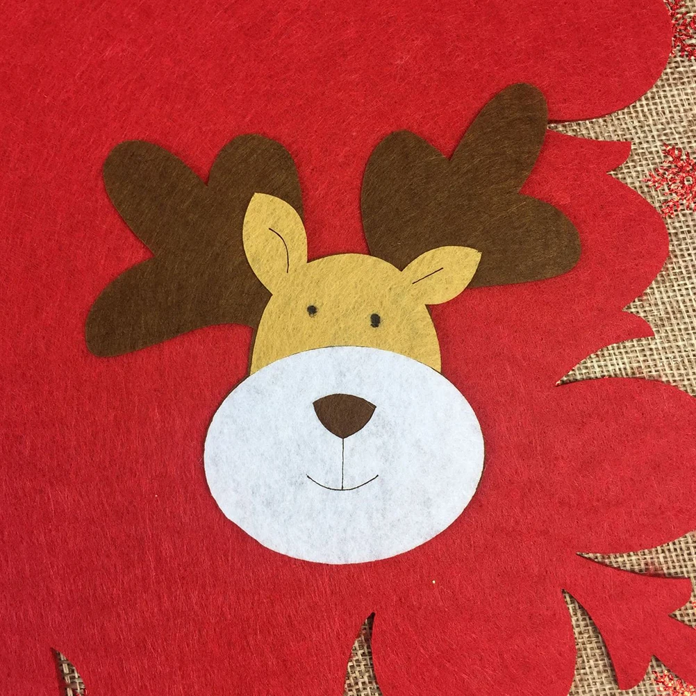 

2pcs Fork Placemats Santa Claus Deer Christmas Table Mats Heat Resistant Tableware Mats Decorative Dish Coasters For Dining