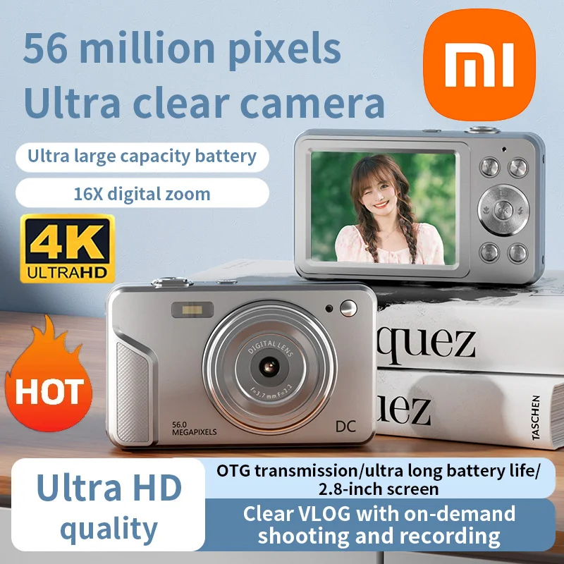 Cámara Digital Xiaomi 4K, pantalla LCD de 56 MP, cámara Digital HD recargable, cámara de vídeo para exteriores, soporte antivibración, cámaras para niños