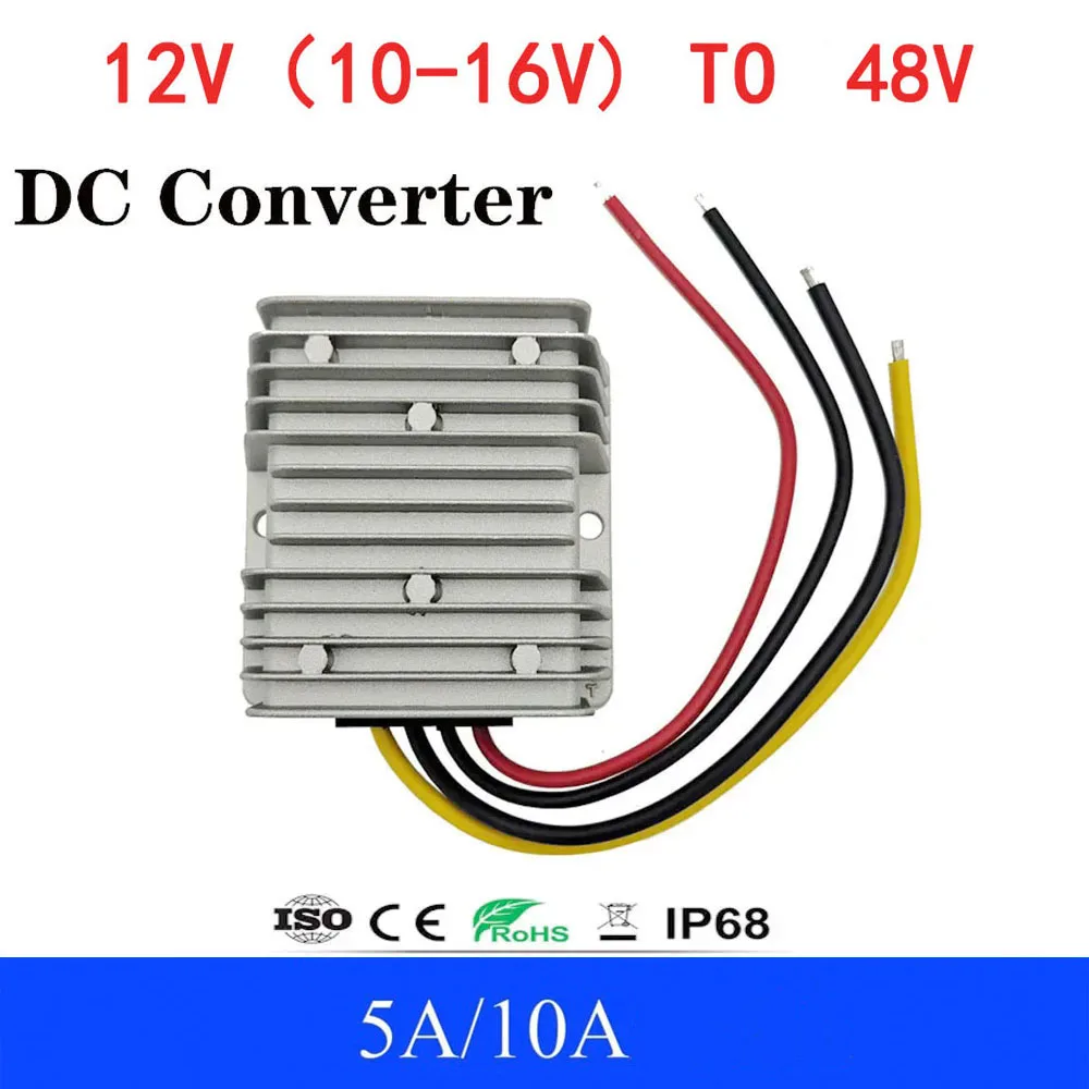 12V to 48V 5A 10A Step-up DC DC Converter 12 Volt to 24 Volt  240W 480W Boost Voltage Regulator Waterproof car Power Supply