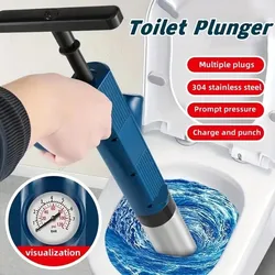 1 Set Pipeline Cleaning Tool Toilet Plunger Device Sewer Toilet Kitchen Unclogging Tool Bathroom Clogging a Gun Pipes Unblocking