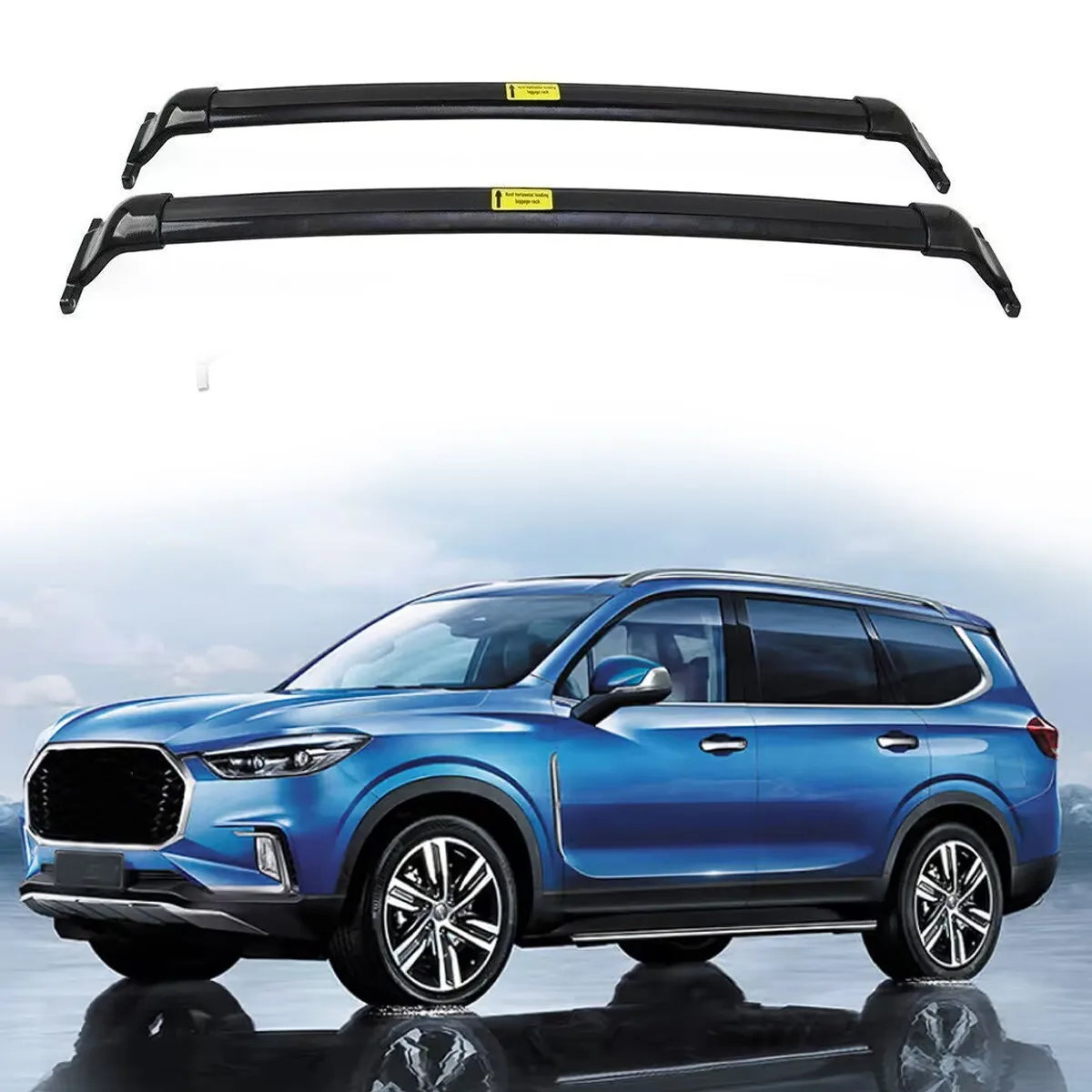 Car Accessories 2PCS fit for Maxus D90 LDV D90 2017-2025 Black Crossbars cross bars Roof Rail Rack Aluminum Alloy