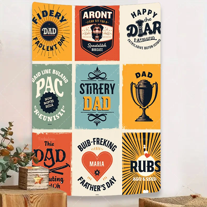 

1шт настенный гобелен "Ретро папа цитаты настенный гобелен - винтажный стиль домашнего декора искусство"