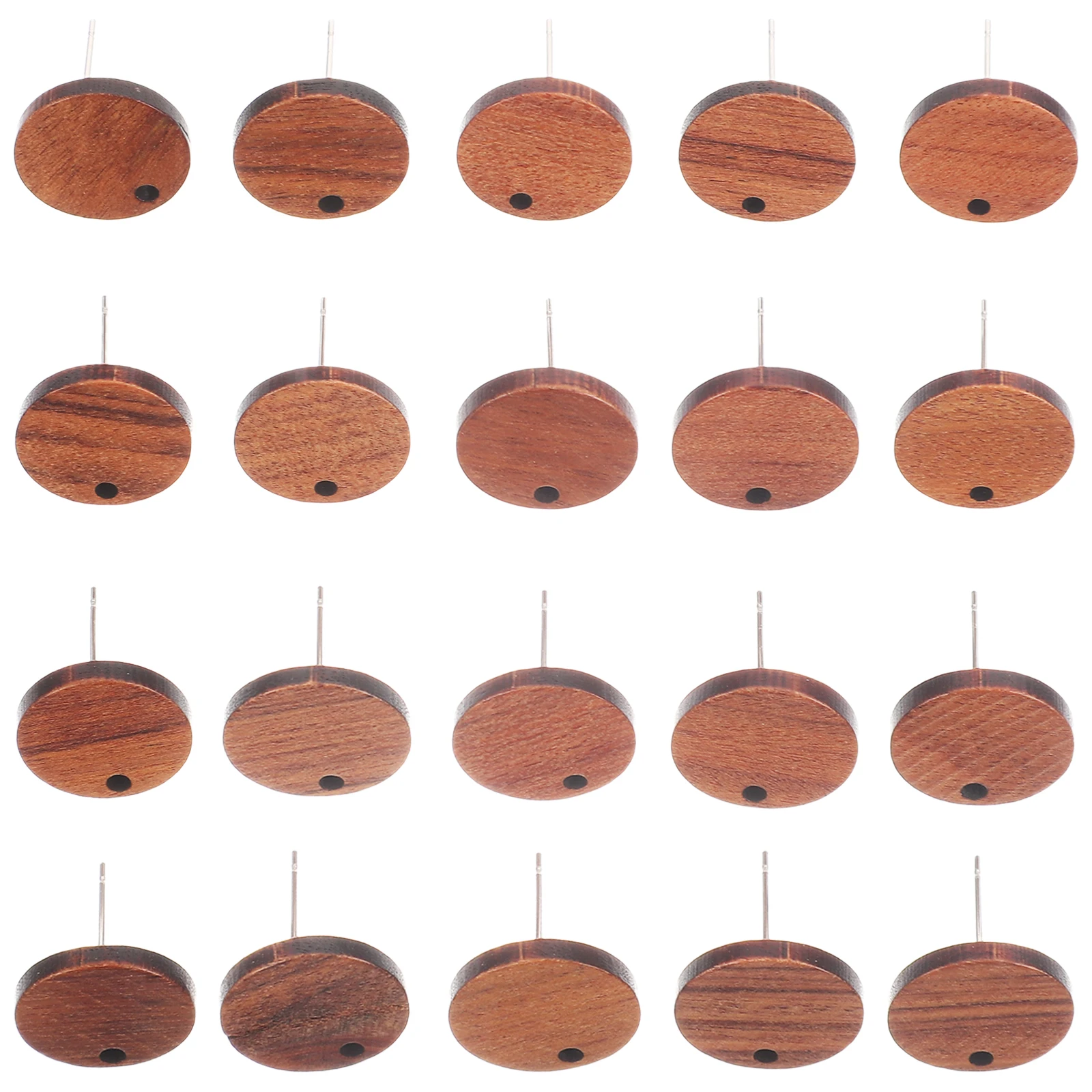 

20pcs Earring Making Material Wooden Flat Earring Pin Studs DIY Earring Posts Jewelry Making Supplies Earring Base Wooden Trays