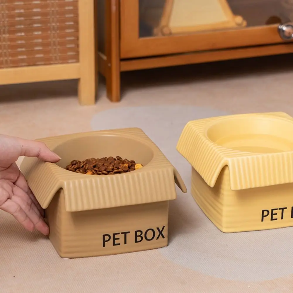 

Anti Slip Ceramic Pet Bowl Stable Anti Vomiting Pet Feeder Dish Multifunction Protect Cervical Vertebra