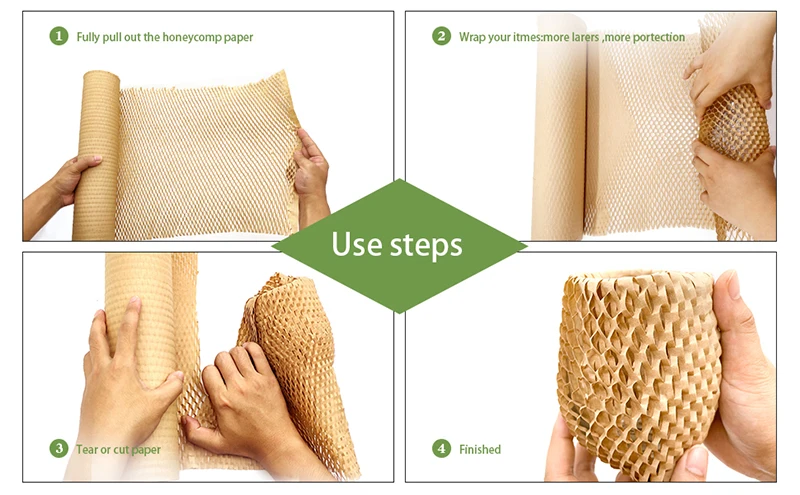 10 m Waben-Dämpfungswickelrolle für den Umzug, Versand, Verpackung, Geschenke, recycelbares Wabenpapier, Zubehör, Blasenpapierverpackung – Detail 6
