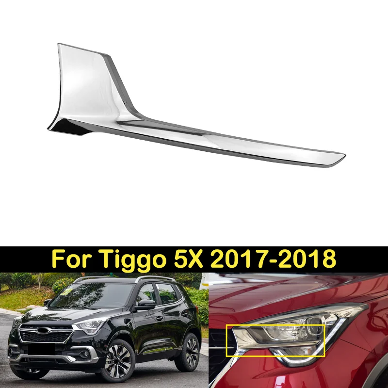 

DECHO ABS Chrome For Chery Tiggo 5X 2017-2018 Front Headlamp trim strip Headlight Head light lamp Decorative strip