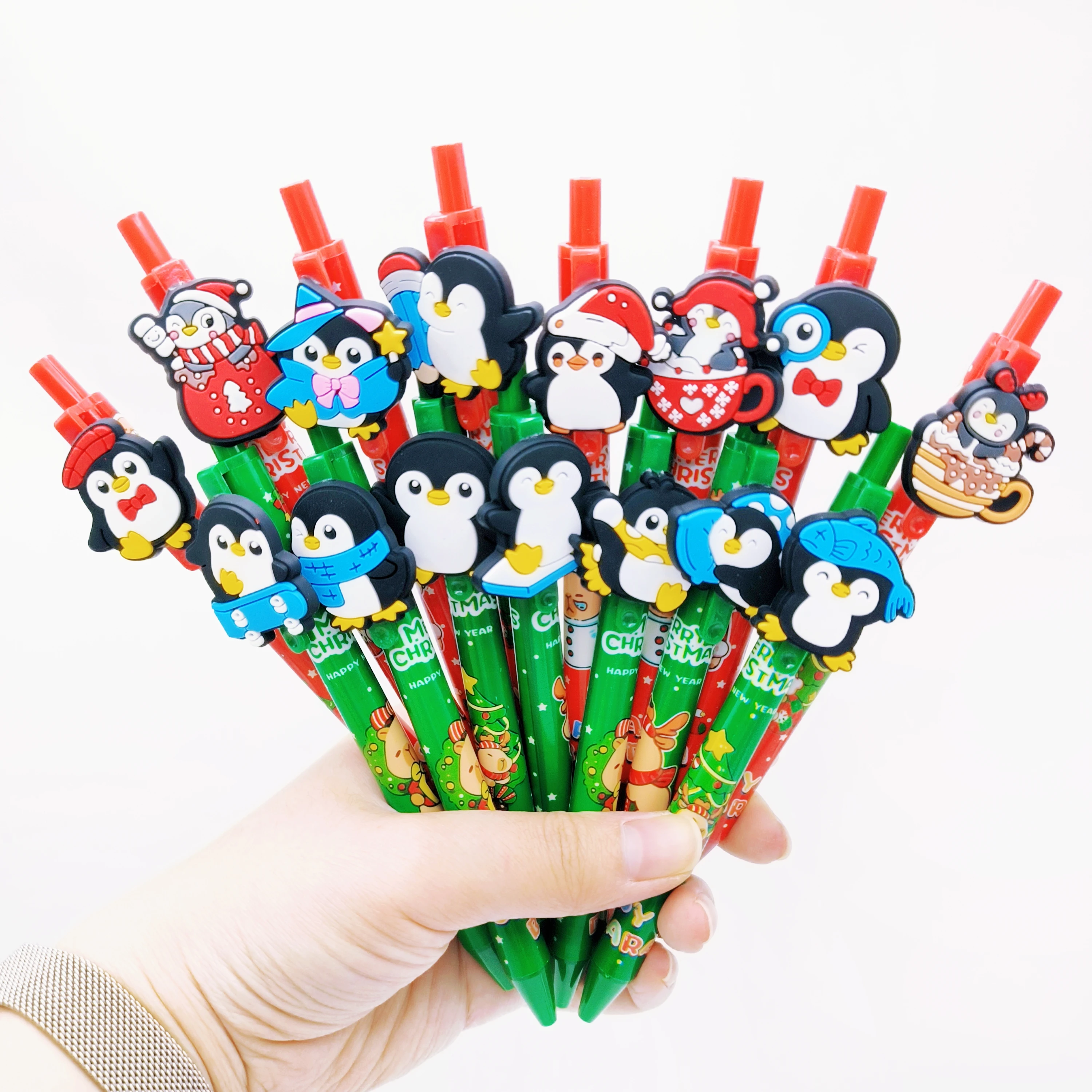 

14/30 шт., забавная рождественская шариковая ручка в форме пингвина, рождественская шариковая ручка с изображением пингвина, повседневные офисные канцелярские принадлежности