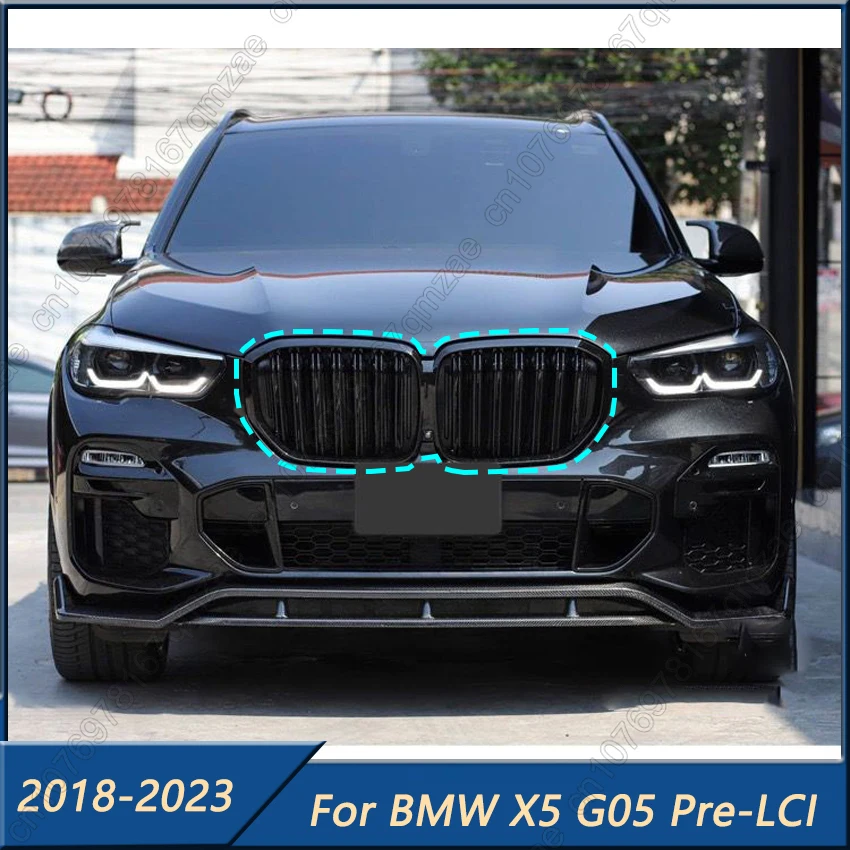 

Single/Dual Slat Style Kidney Grille Front Bumper Grill For BMW X5 G05 Pre-LCI 2018-2023 Gloss Black Racing Grills Body Kits