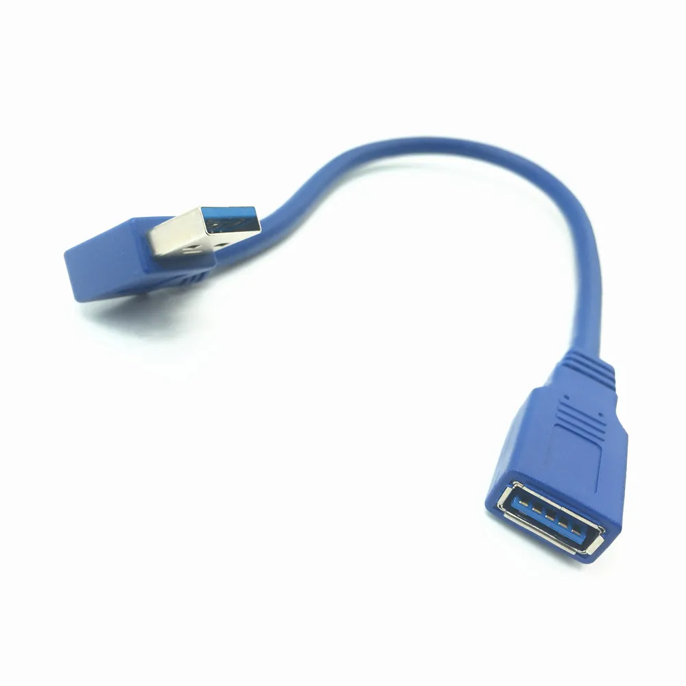 USB Extension Cable USB 3.0 Right / Left 90 Degree Right Angle Cable Male to Female Adapter 0.3m