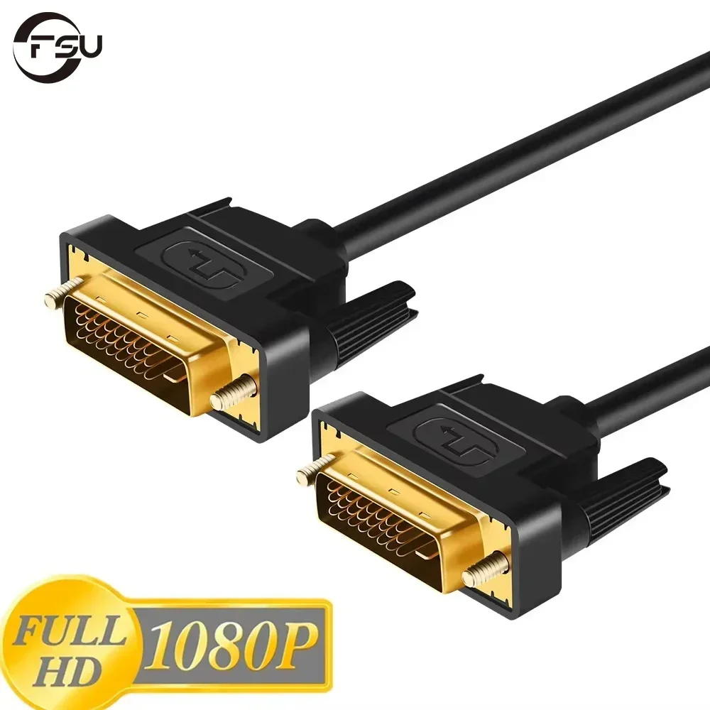 FSU Cable DVI de alta velocidad 1M,1,8M,2M,3M enchufe chapado en oro macho-macho DVI a DVI kable 1080p para LCD DVD HDTV XBOX