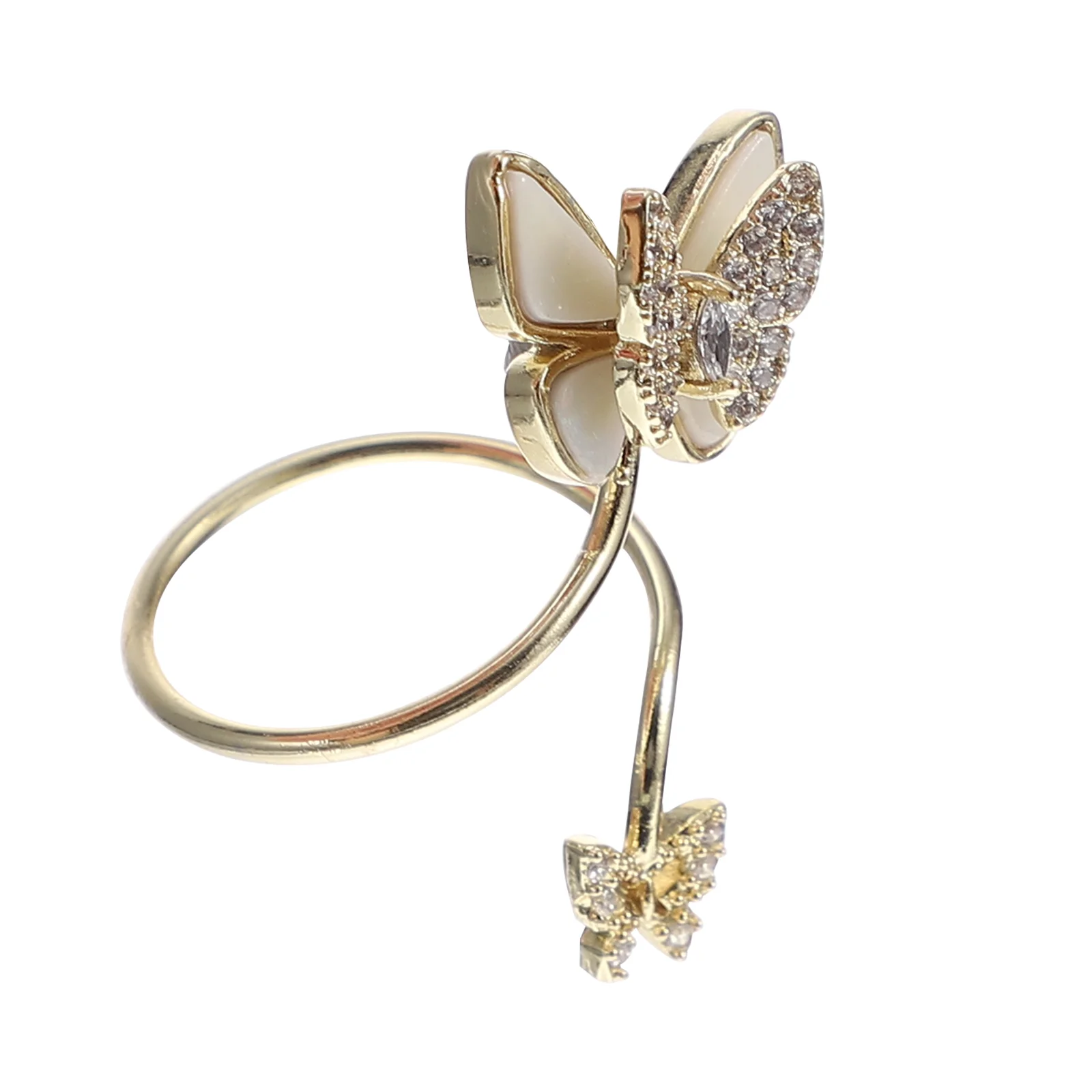 

1 Piece Silver Butterfly Shell Crystal Diamond Accessories Fashion Jewelry for Women Nail for Women Knuckle