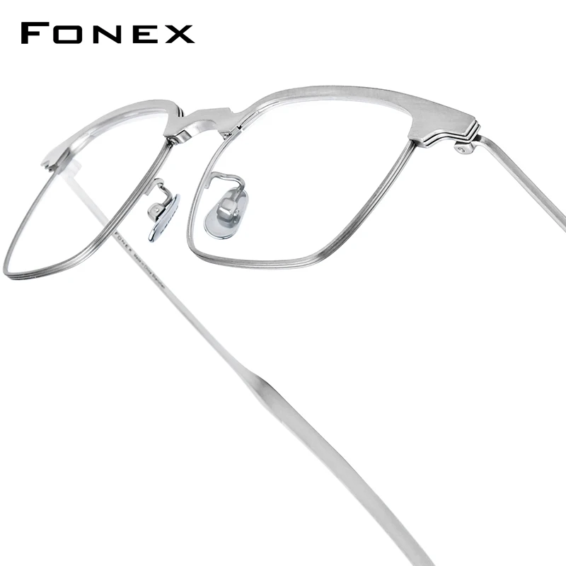 

FONEX Titanium Eyeglasses Frame Men Brand Design Vintage Retro Square Glasses Small Size Ultralight-Weight Japanese Eyewear 860