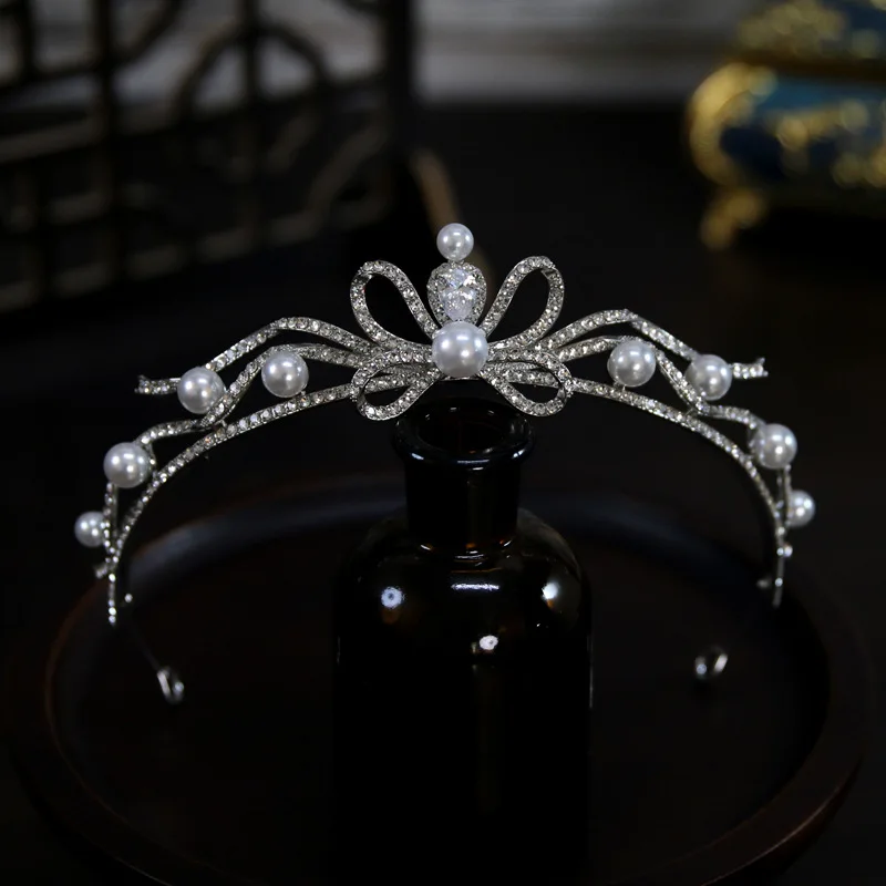 

Изящная тиара CC с кубическим цирконием, бантом и жемчугом, свадебная корона, нежное элегантное украшение для волос, стильные аксессуары для прически
