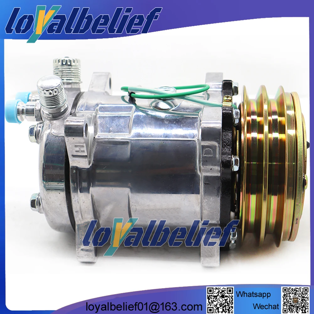 Sanden 508 SD508 AC Compressor sanden 5h14 Tractor Excavator Heavy Duty Truck 12V / 24V 2 Groove V Blet Pulley