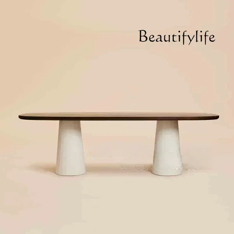 طاولة طعام من الخشب الصلب البيضاوي الشمالي، مكتب منزلي، طاولة تفاوض بسيطة