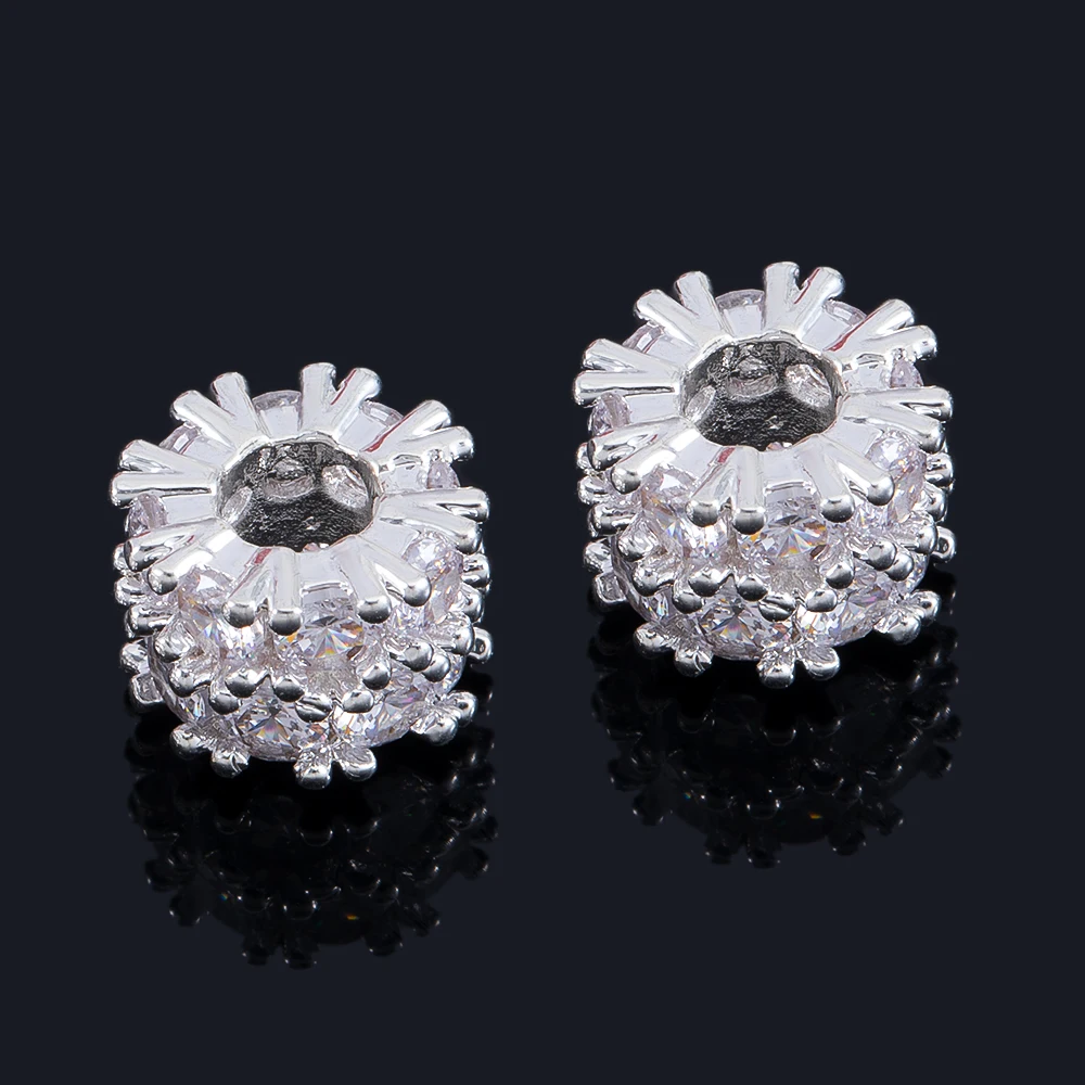 5 шт., металлические циркониевые медные снежинки, разделительные бусины, браслеты, разделители для бочонков, аксессуары, ожерелье, компоненты для изготовления ювелирных изделий