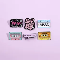 Cartoon Punk Pin Games Console Shape Tape Enamel Pins Funny Creative Energy Brooches Lapel Badge Clothing BackpackShirt  Jewelry