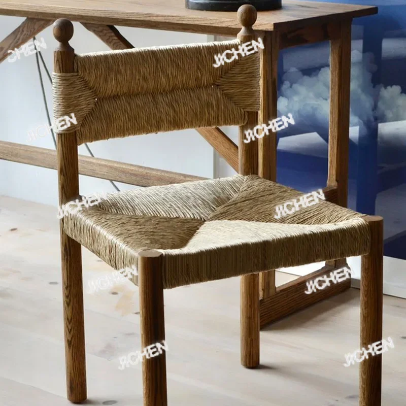 

Neu versandte Artikel Dining Chair Home Restaurant Rope Chair Hotel Restaurant Hand-woven Solid Wood Dining Chair gho