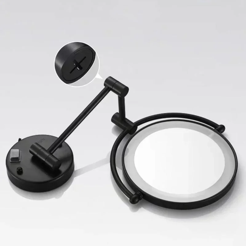 

Magnification Bath Makeup Mirror Black/brushed Gold Brass Makeup Mirrors Wall Extending Folding Double Side Led Light MirrorSHUN