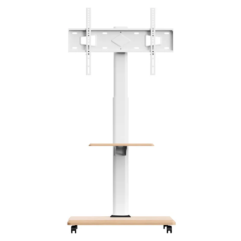 

Mobile TV bracket Floor-to-ceiling all-in-one machine Solid wood art cart Hanger Universal