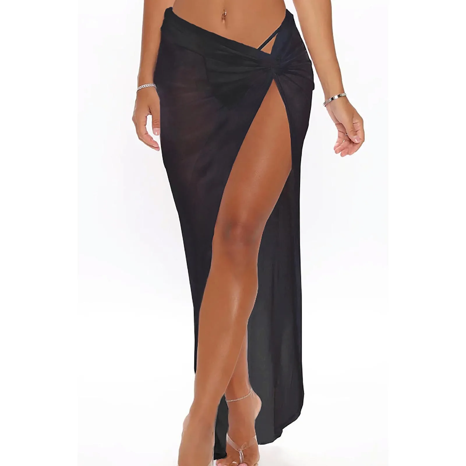 Womens Long&Short Sarong Swimsuit Coverups Summer Beach Bikini Wrap Sheer Short Skirt Scarf for Swimwear Cover-ups