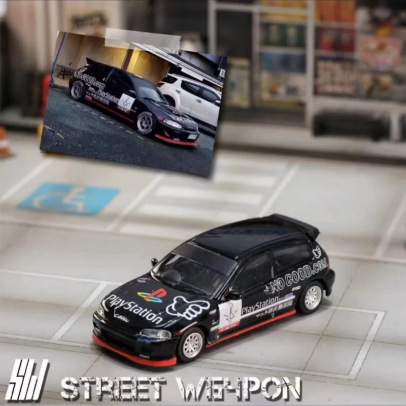 StreetWeapon 1:64 Honda civic EG6 Rothmans PlayStation alloy car model