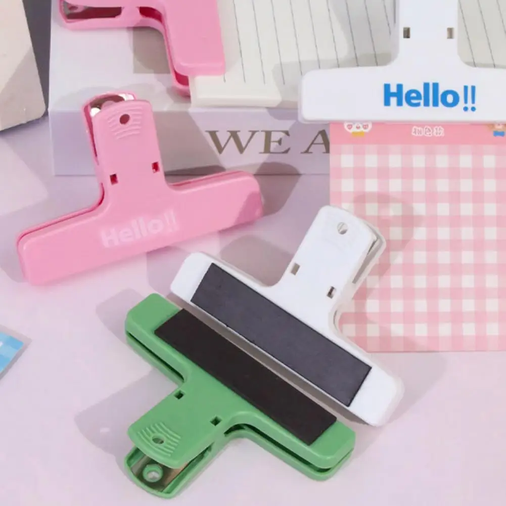 Refrigerator Magnetic Clip Whiteboard Fridge Magnetic Clamp Anti-Scratch Sticky Pads Strong Memo Recipe Holder Food Sealing Clip