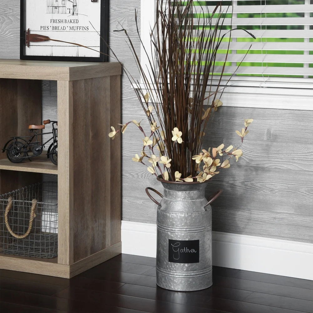 

Decorative Metal Milk Can Vase with Chalkboard Personalized Centerpiece Weddings Parties Events Floral Arrangements Garden Decor