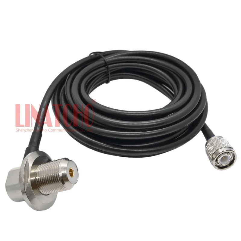 5 Meters RG58U Right Angle SO239 UHF Connector Walkie Talkie Car Radio Antenna TNC Male Cable