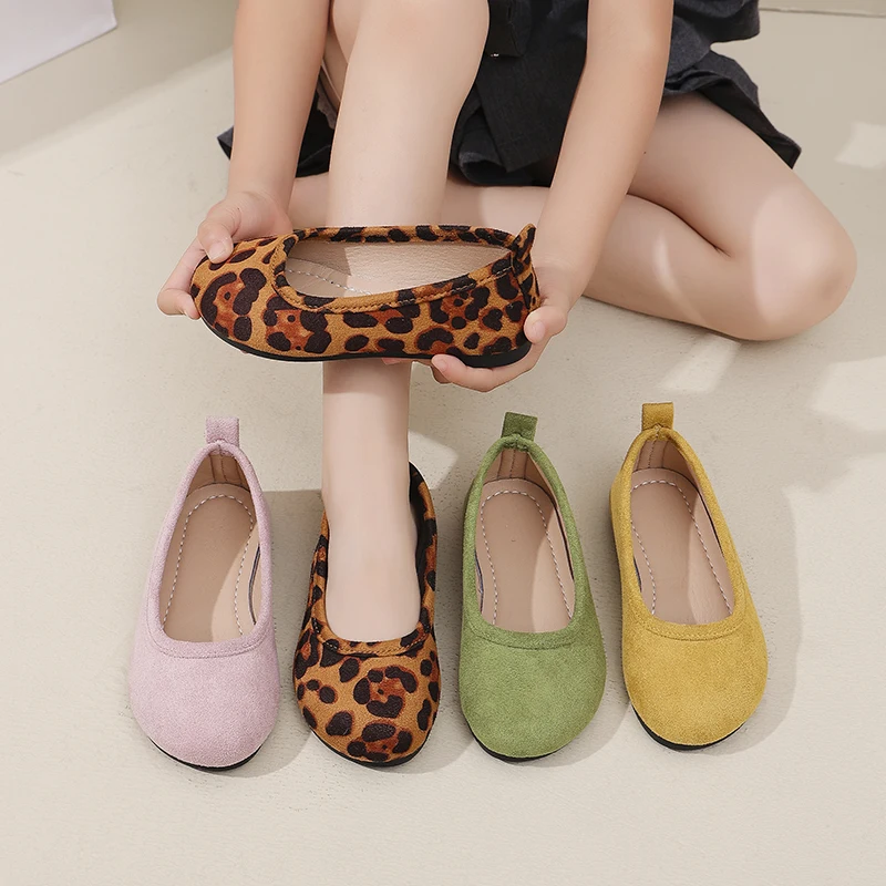 

Children's Flat Shoes New Candy Color Simple Casual Shoes Loafers Slip-on Flats Lightweight Boys Girls Leather Shoes Moccasins