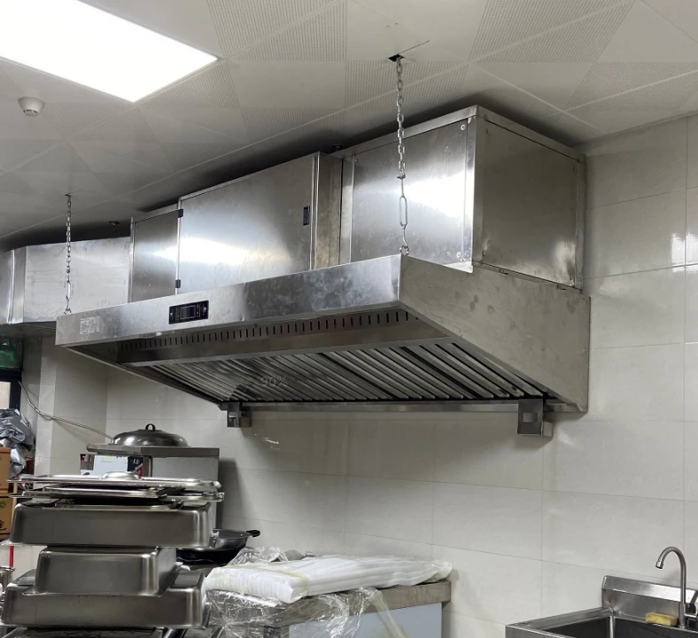 Kitchen Exhaust Hood with ESP Electrostatic Air Purifier Built in Customized Commercial Restaurant Equipment