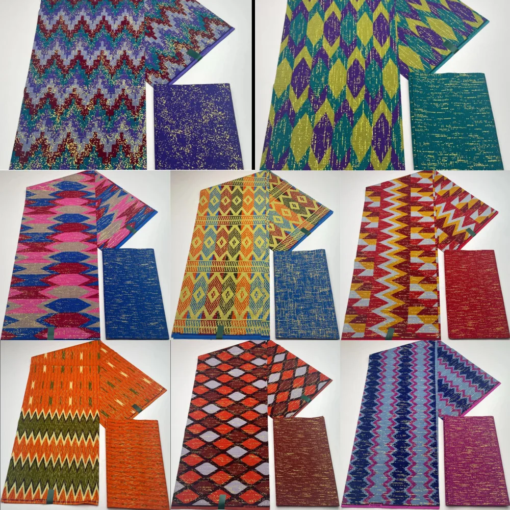 Ankara African Fabric kente gold Real Wax Fabric Nigeria Ghana Style Tissu Sewing Dress Craft DIY 100% Cotton