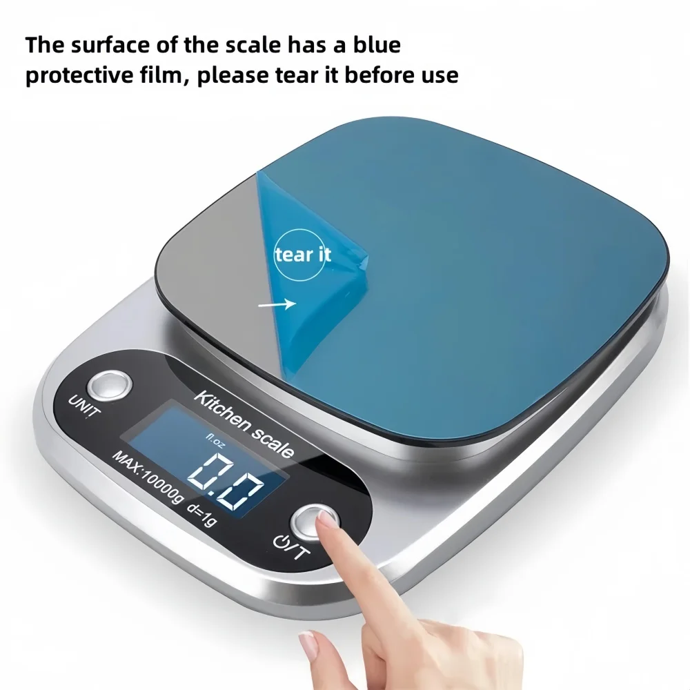 Báscula de cocina digital de 10kg/1g, báscula electrónica LCD de alta precisión para alimentos, joyería, café, repostería, herramientas de cocina portátiles de alta calidad