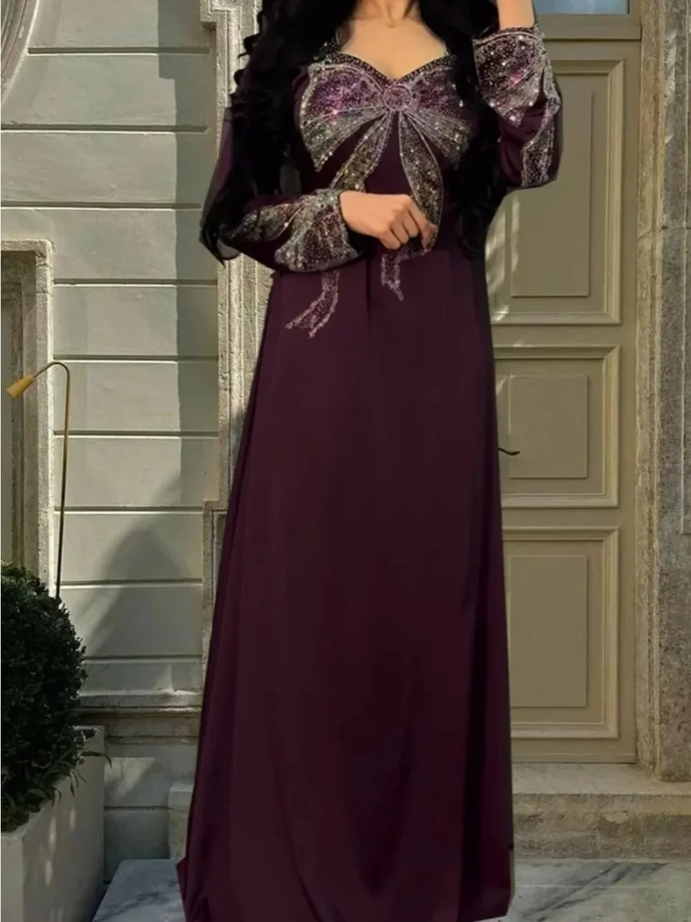 فستان إسلامي طويل للنساء عباية فيستدوس الماس رمضان المغرب دبي 2025 عبايات قفطان إسلام رداء عربي جلابية #5