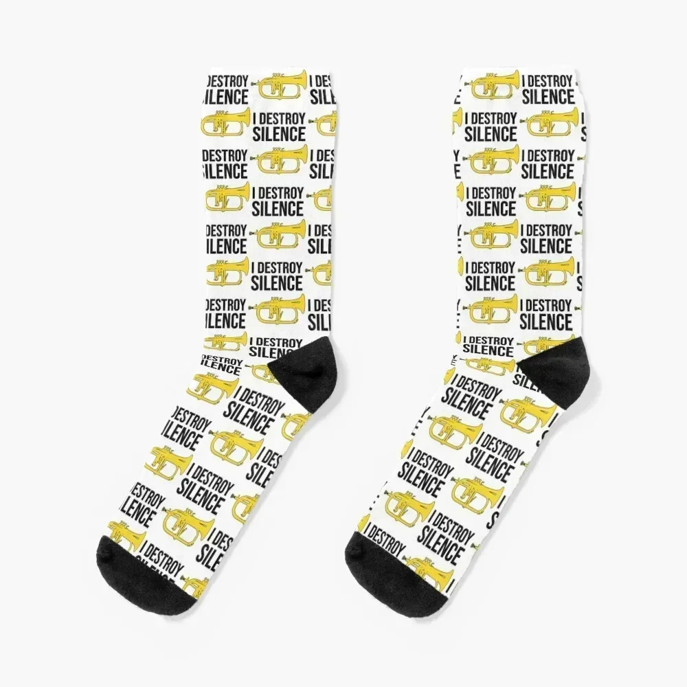 

Flugelhorn - I DESTROY SILENCE - Marching Band, Concert Band Socks Crossfit Running winter gifts sport Socks For Girls Men's