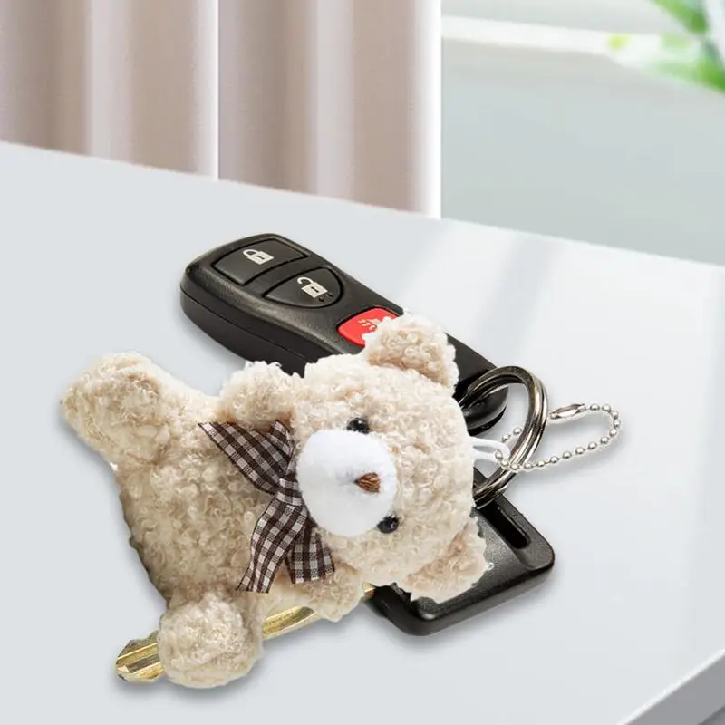 Bear Keychain Charm Cartoon Car Keyring Decoration Decorative Backpack Keychain Charm Cute Bag Accessory For Purses Backpacks